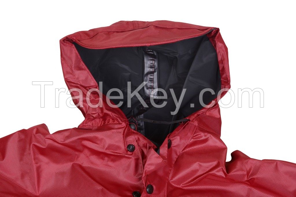 R-1020A-PL-3 RED POLYESTER MOTORCYCLE RAIN GEAR