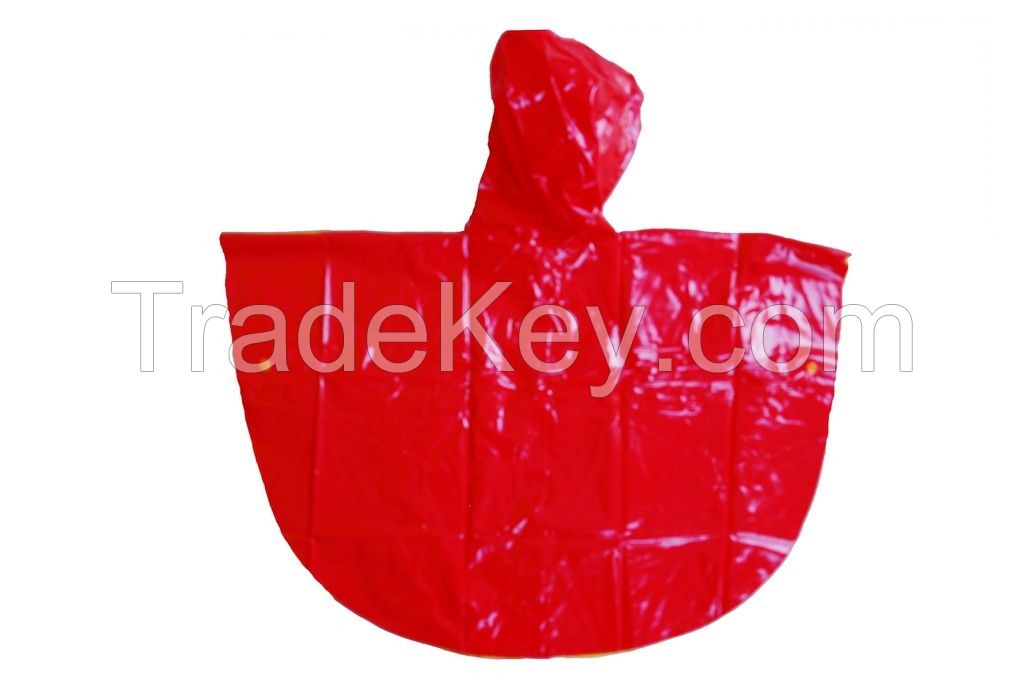 R-1020K-1006 RED AND YELLOW SHINY PVC VINYL GIRLS RAINCOATS