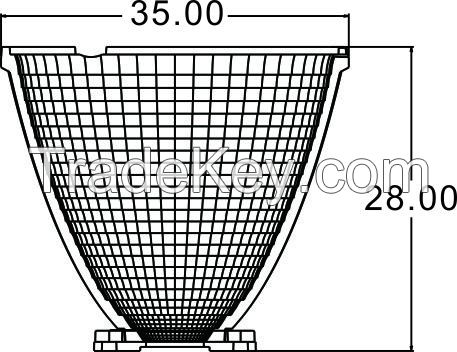 High efficiency COB reflector for downlight GM-3515 35mm 15 degree led lamp shade