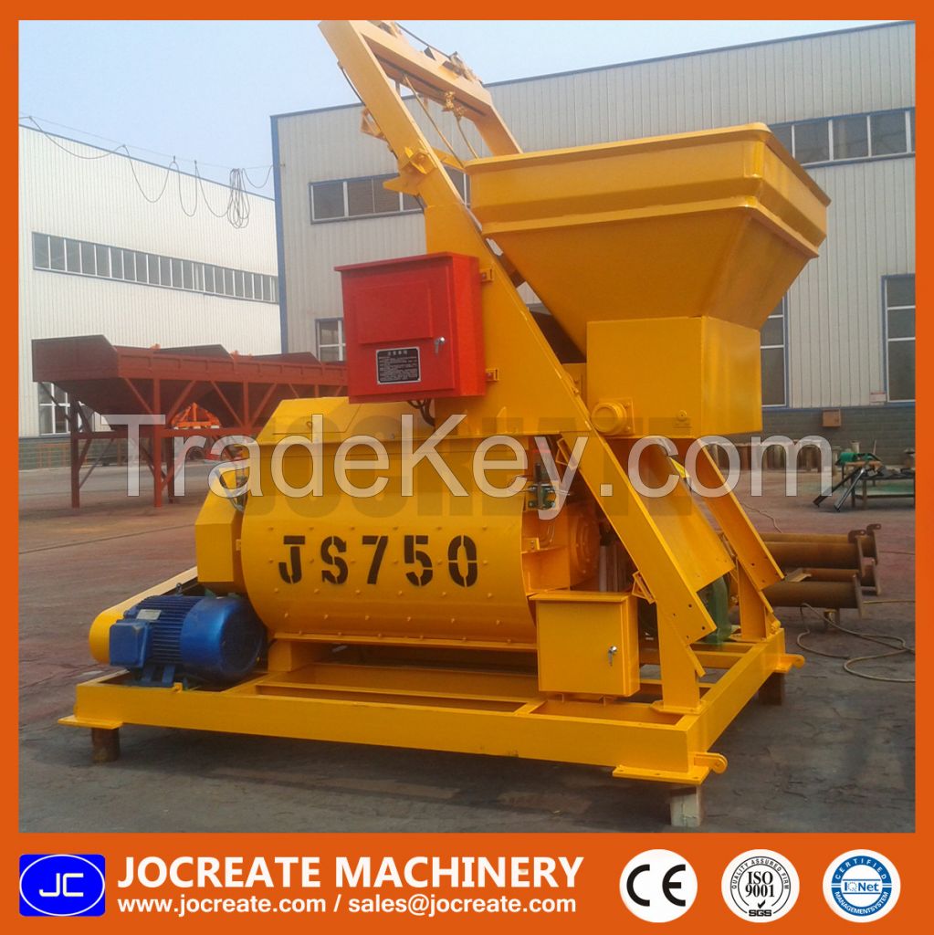 JS750 twin shaft concrete mixer