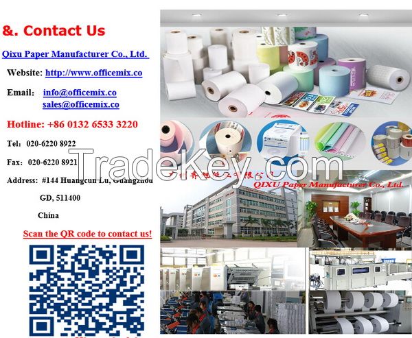 Thermal Self-Adhesive Labels Carbonless Sheets Computer Forms Paper Thermal Roll Wholesale Printing Thermal forms Rolls Manufacturer in China