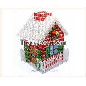 Christmas House 3D Cross Stitch Needlepoint Craft