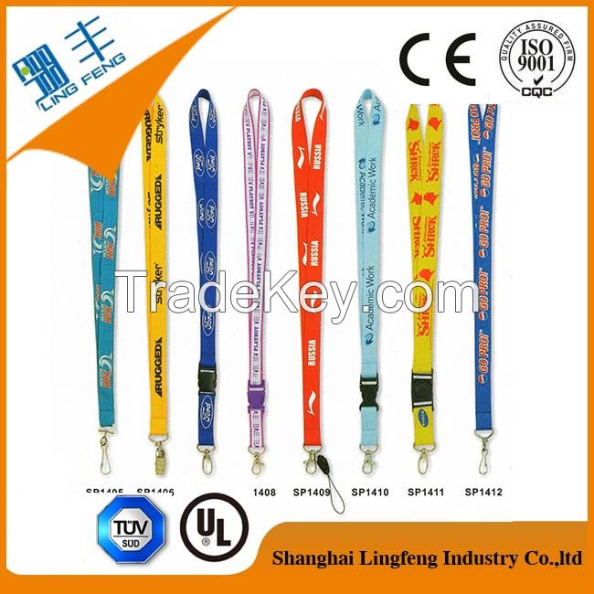 Wholesale polyester/pvc mobile phone lanyard