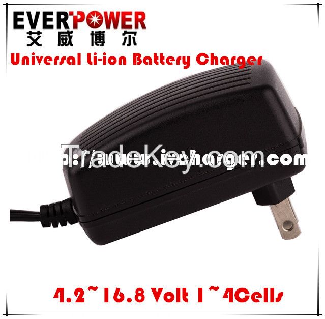 Everpower Universal 4.2V 1.7Amp output trickel Li-ion battery charger EP-3PL1004SW