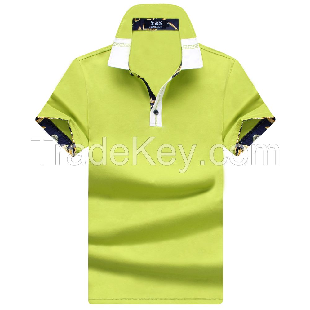 Major suit size luxury men combed cotton short sleeved T-shirt new bus