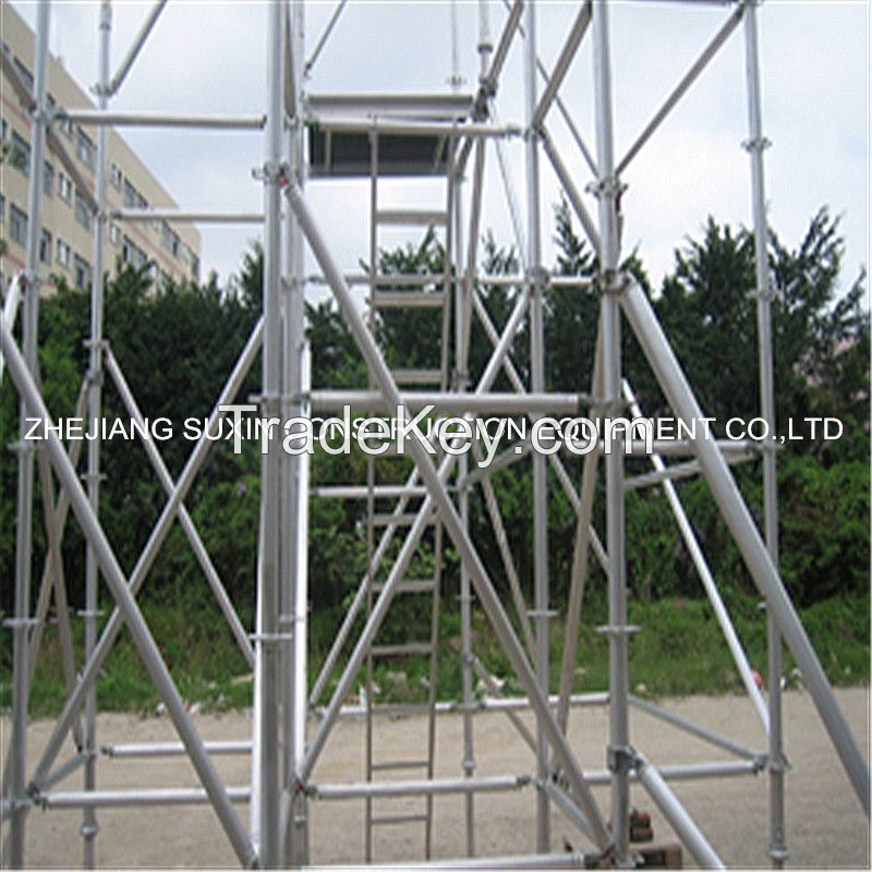 Ring lock, Frame, steel plank, Jack base, U head, couplers, Galvanized tube and accessories.