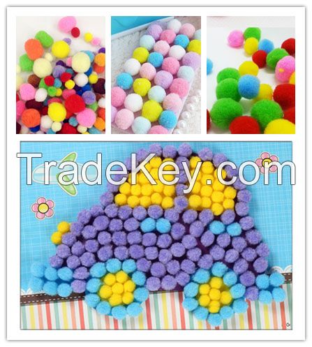 assorted acrylic DIY craft pom poms for Kids