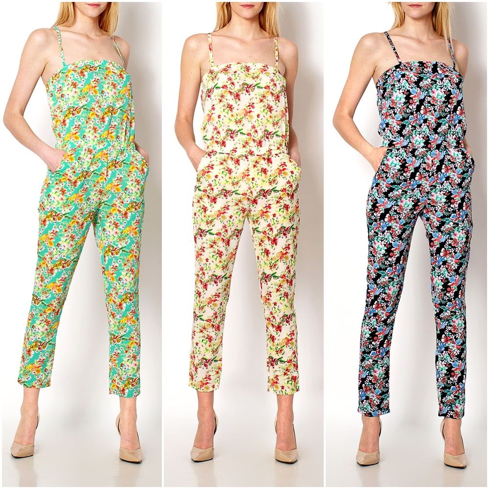 2015 NEW LADIES FLOWER PRINT SEXY TUBE SUMMER CASUAL PARTY JUMPSUITS D1350