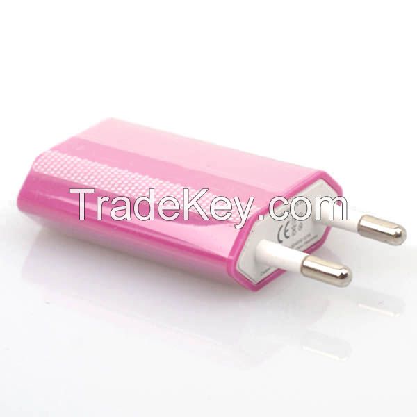 Hot selling, Top quality EU USB charger double color casing charger ad