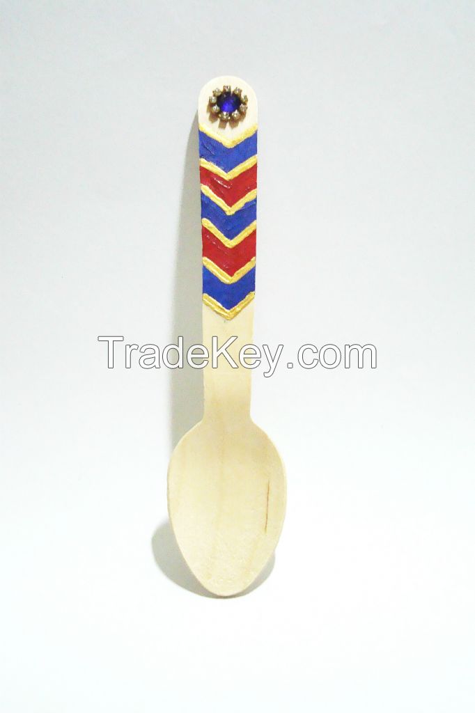 Decorative disposable wooden spoon