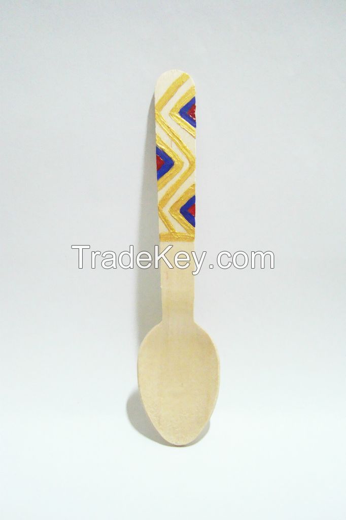 Decorative disposable wooden spoon