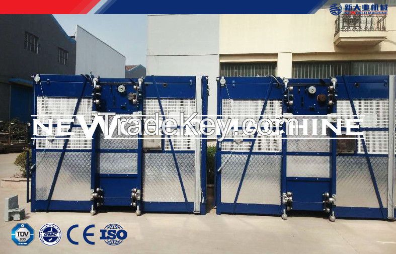 1 Ton Each Lifting Capacity Double Cage Safety Building Hoist Sc100/100 With Ce