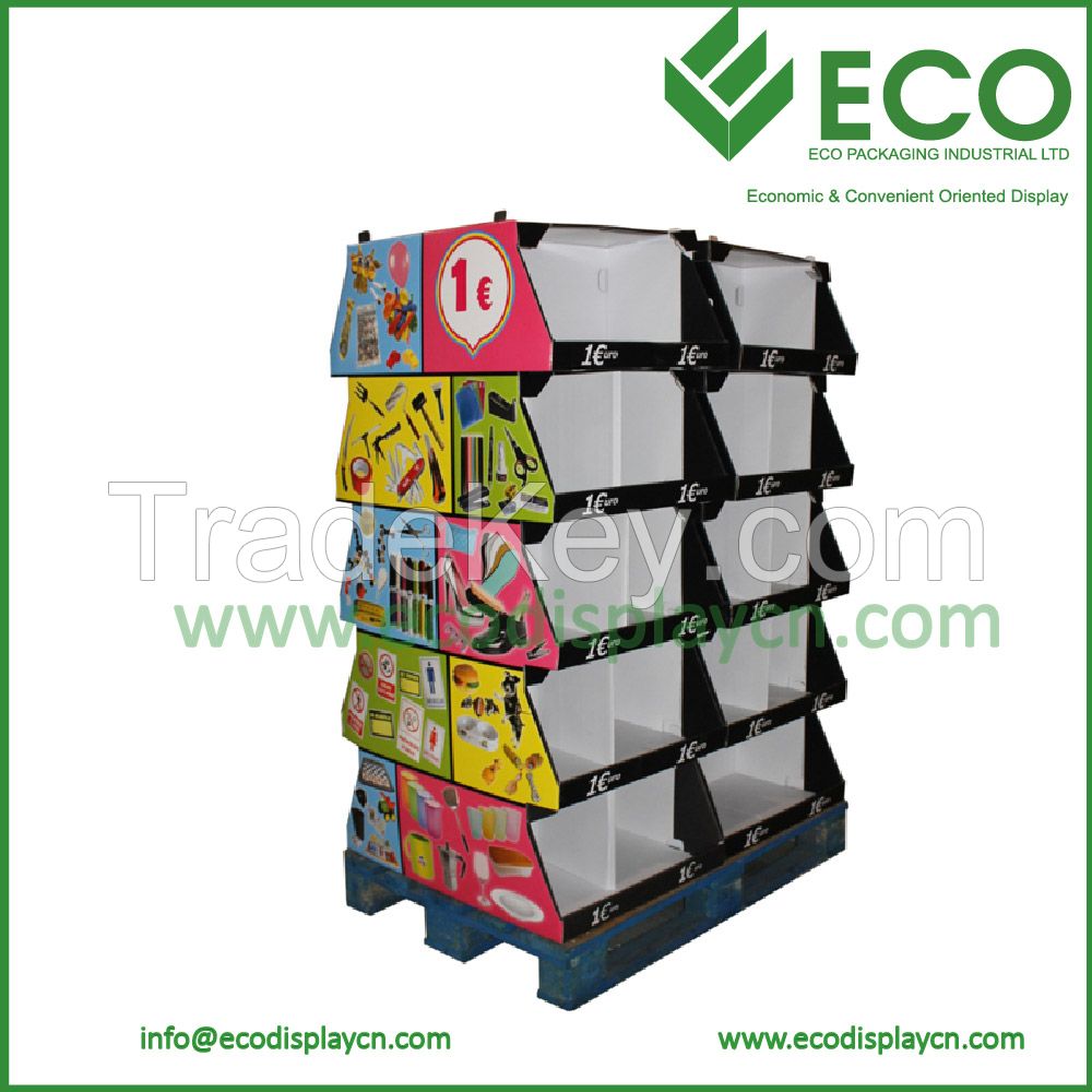 4C printing cardboard pallet design display for market advertising