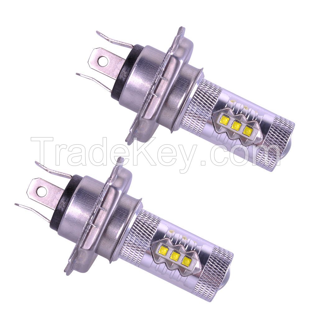 2PCS H4 12V 80W LED 6000K Fog Driving Head Light Bulb Lamps White H7