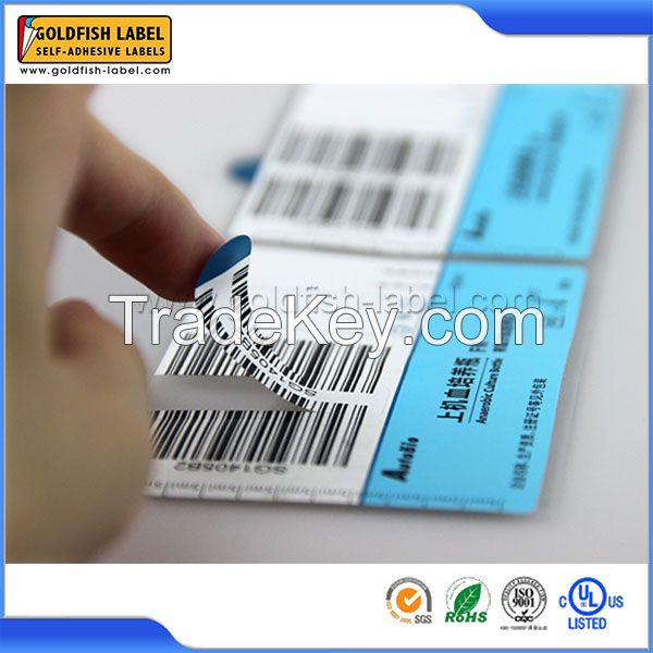 Professional design easy peel off barcode sticker