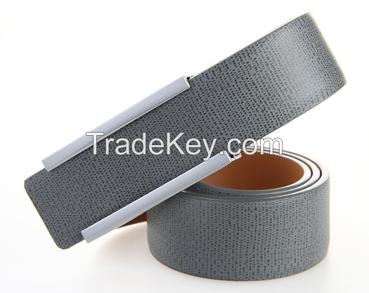 Classic Business Men Leather Belt, ceinture 100%cuir Italian Leather for Men Dressy Belts w/ Grey Color