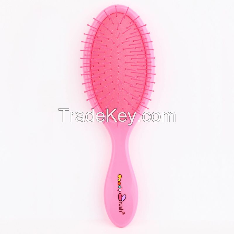 Plastic Handle Soft Nylon Bristle Hair Brush Detangling Hair Brush for Wet and dry hair