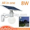 8W All in one solar powered LED yard, security, residential, Prairie light with motion sensor function