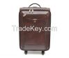 Genuine Leather Travel Duffle Outdoor Luggage Trolley Bag Black