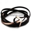 18k gold bracelet genuine leather wrap stainless steel anchor bracelet