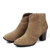 women suede booties zi...
