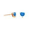 18K Rose Gold Blue Topaz Heart Shape Stud Earrings Women Jewelry(KE001BLUE)