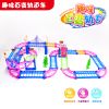 Electric Racing rail car qumitoys' kids train track model toy baby Railway Track Racing Road Transportation Building Slot Sets