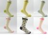 Sheer multi crew socks, Glass yarn lurex crew socks, Glass yarn crew socks with bowknot, Lace socks, Glass stockings, wonmen's socks