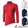 Men Oblique Placket Pe...