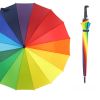 16K rainbow straight umbrella auto open Gradual Color customized Straight-pole promotional advertising with print logo in stock