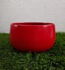 Round Metal Bowl Planter (Red)