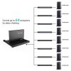 15.6" LCD KVM Switch 8 Port VGA + 8 Cables, MT-VIKI LED 1U Rackmount KVM Drawer Console, 15 Inch LCD KVM Switch