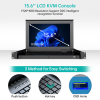15.6" LCD KVM Switch 8 Port VGA + 8 Cables, MT-VIKI LED 1U Rackmount KVM Drawer Console, 15 Inch LCD KVM Switch