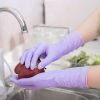12-inch purple nitrile disposable gloves for kitchen food-grade dishwashing, durable and waterproof for household cleaning