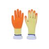 10-needle two-strand yellow yarn orange latex crepe gloves, wear-resistant, oil-resistant, anti-slip protective rubber hanging work gloves