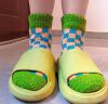 Hand-knitted socks spr...