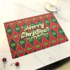 2 PCS Christmas Placemats, Table Mats for Dining Kitchen Table, Vinyl Non-Slip Washable PVC Heat Resistant Woven Place Mats