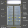 34 cubic feet display industrial freezer