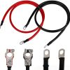 2 AWG Battery Cable Connection, RV Automotive Marine Pure Copper Tinned Terminal Power Inverter Wire Set