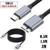 5V 3A Metal Shell with Cotton Mesh, 5GB Transmission Speed USB Type-C to Micro B Connection Cable for Hard Drives and Computers 