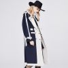 Colorblock Double Breasted Trench Coat - Long Women's Overcoat 2F6183#	