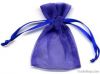 4x6 Periwinkle Organza Pouch with Logo Ribbon Drawstring