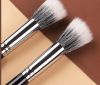 1Pcs Double-layer Flat Point Color Brush Wool Copper Tube Blush Brush Makeup Wooden Handle Beauty Tools Makeup Brush