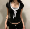 Striped Puff Sleeve T-...