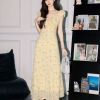 Light Yellow Floral Sq...