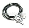 Silver HEART leather w...