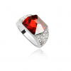 Crystal Ring with Red ...