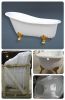 cast iron bathtub, sli...