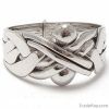 14k solid white gold 6 band puzzle ring