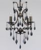 Black Chrome Crystal lamp with Grey crystal